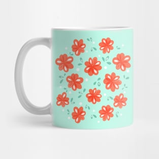 Cheerful Red Flowers Mug